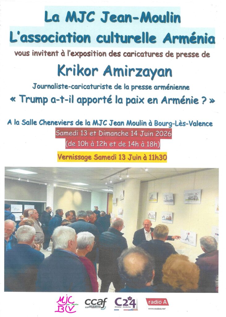 Arménia : exposition caricatures de presse de Krikor Amirzayan - Salle Cheneviers MJC Jean Moulin les 13 et 14 juin