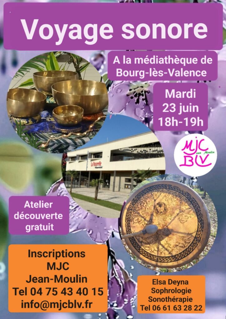 Séance découverte Voyage sonore le mardi 23 juin à 18h à la Médiathèque La Passerelle.