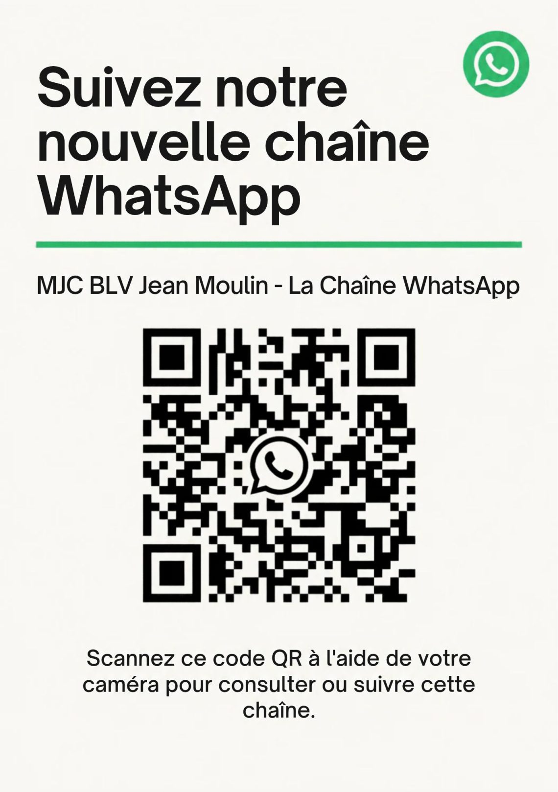 Chaîne What'sApp de la MJC